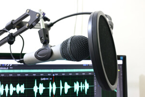 Recording set up representing the TV Narration - News Broadcasting page